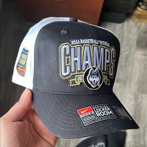 Nike Black and White "CHAMPS" Mesh Back Trucker Hat